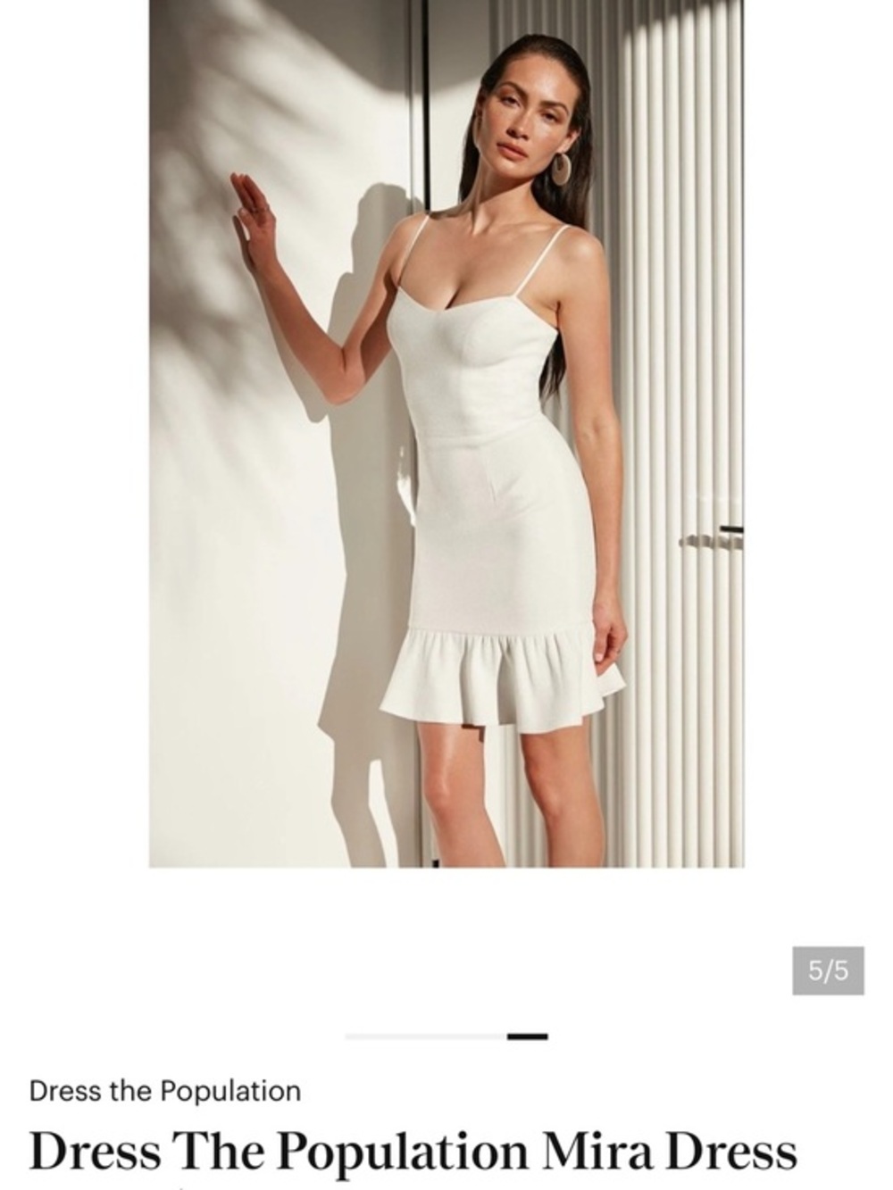 Dress the Population Mira Mini White Ruffle Dress